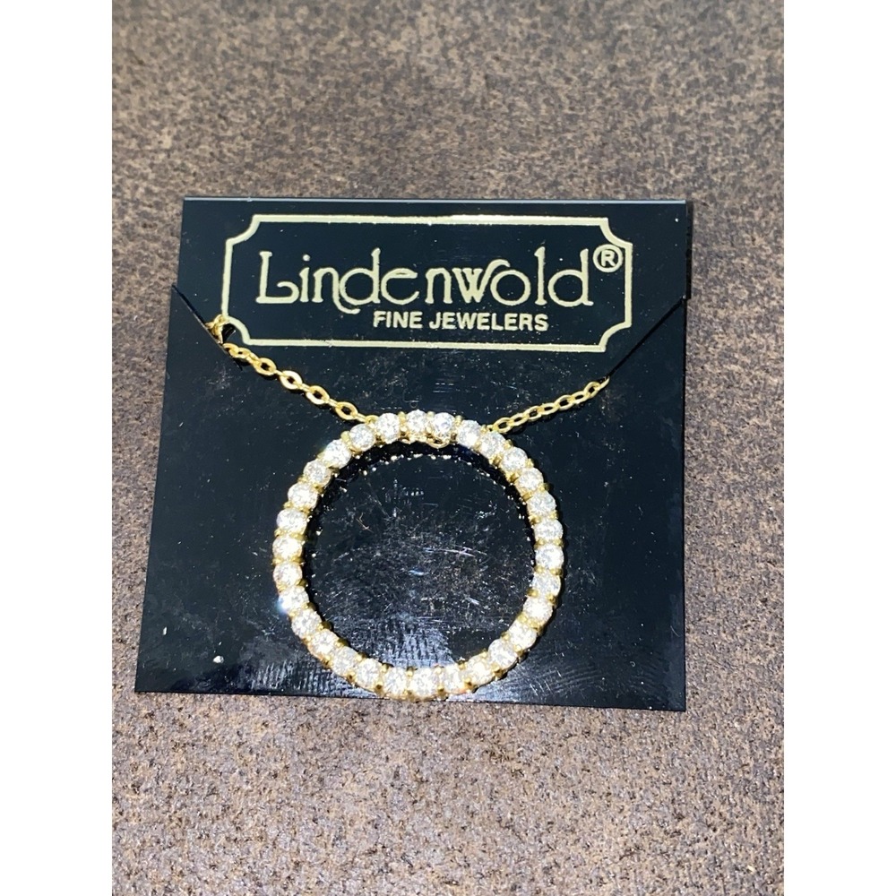 Vintage‎ Gold Plated Rhinestone Necklace Lindenwold Fine Jewelers